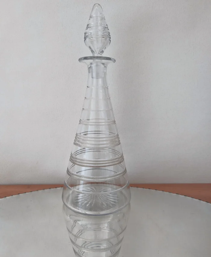 carafe verre ciselé vintage Tudor