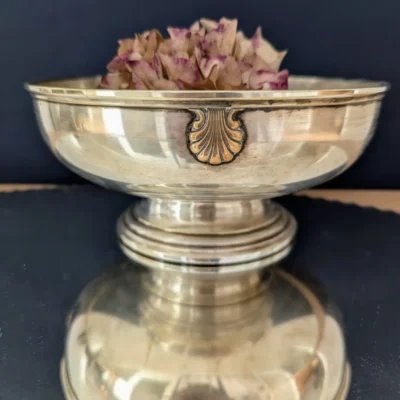 centre de table en métal argenté Art déco