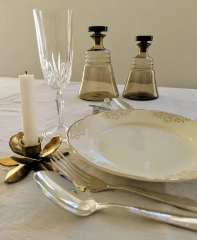 flute à champagne en cristal vintage