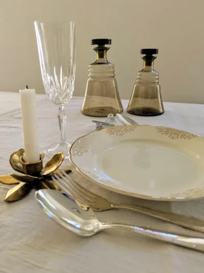 flute à champagne en cristal vintage