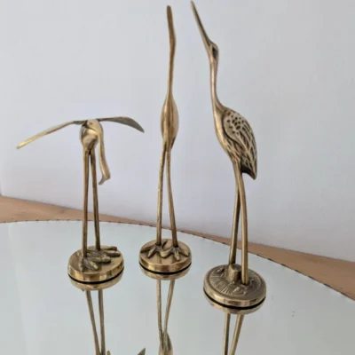 hérons dorés laiton déco vintage