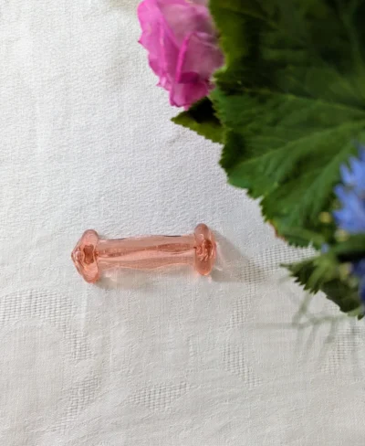 porte couteaux vintage verre rose