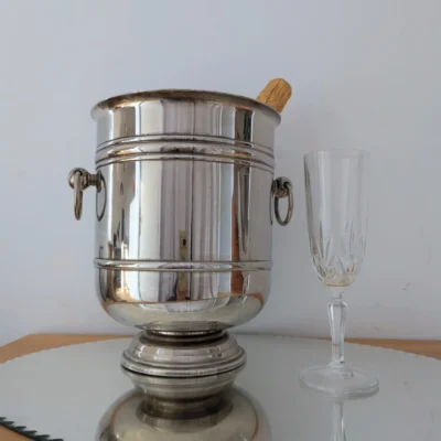 seau à champagne métal argenté vintage