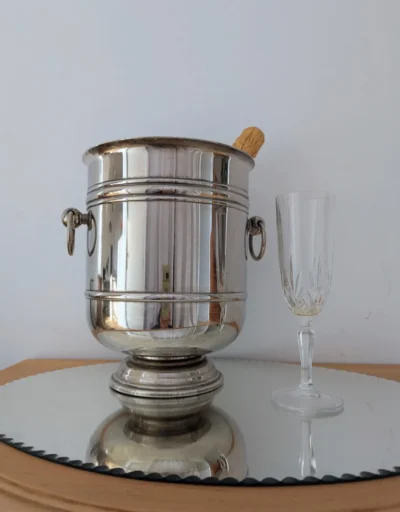 seau à champagne métal argenté vintage