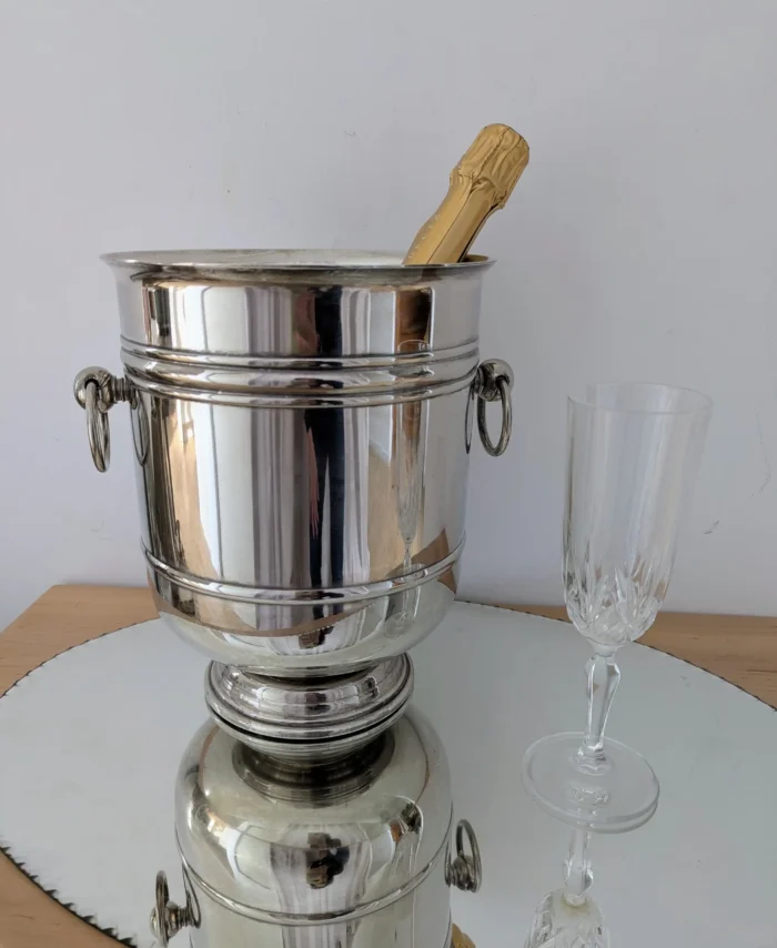 seau à champagne métal argenté vintage