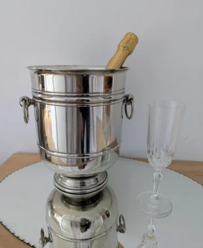 seau à champagne métal argenté vintage