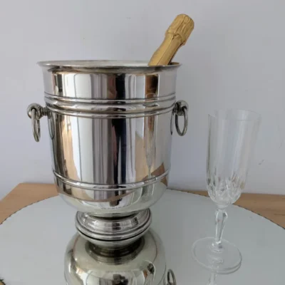 seau à champagne métal argenté vintage