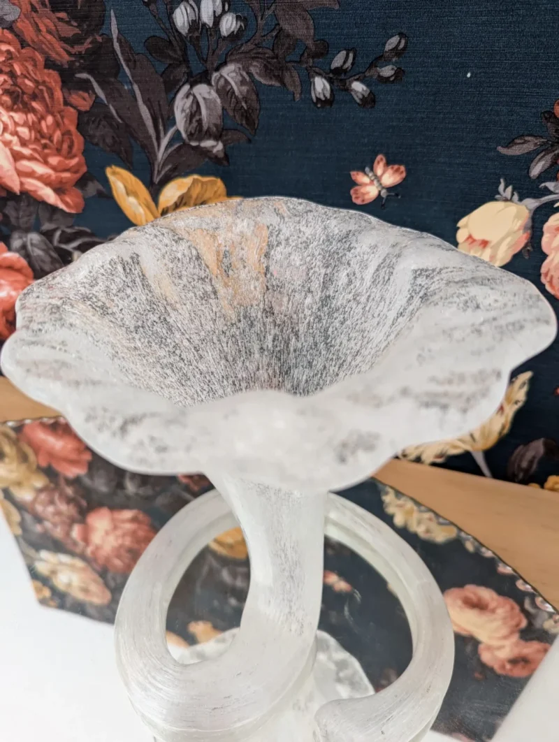 Vase En Verre De Murano TAMMARO HOME 'Vortex' - Blanc, Hauteur 34 Cm, Forme Irrégulière Moderne, Neuf