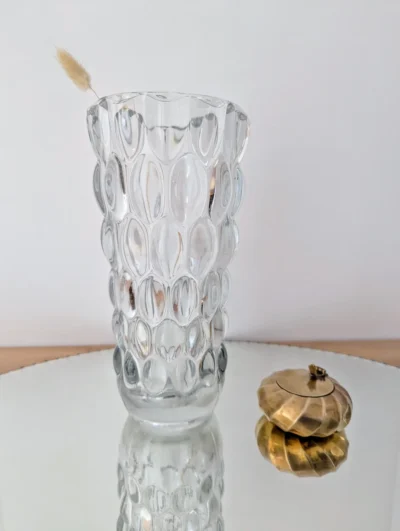 vase verre moulé design vladislav urban pour sklo union modèle Rosice