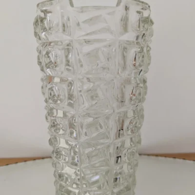 Vase Sklo Union verre moulé vintage Tchécoslovaquie
