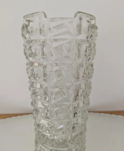 Vase Sklo Union verre moulé vintage Tchécoslovaquie