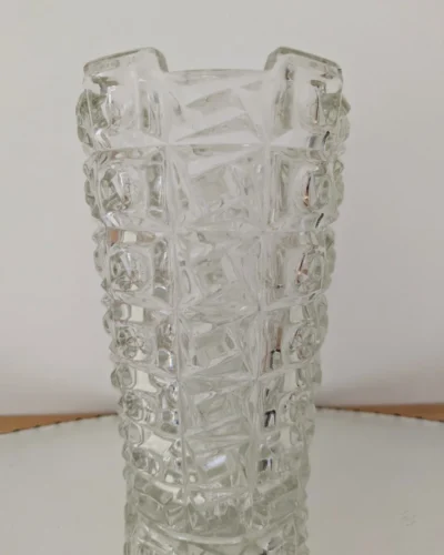 Vase Sklo Union verre moulé vintage Tchécoslovaquie