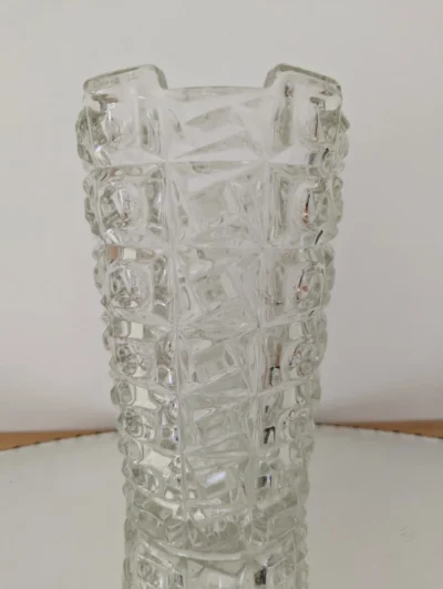 Vase Sklo Union verre moulé vintage Tchécoslovaquie