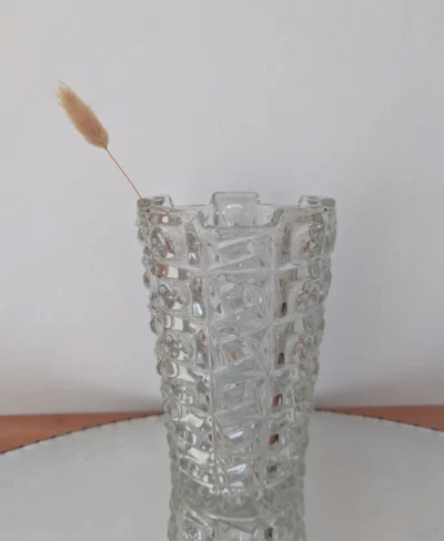Vase Sklo Union verre moulé vintage Tchécoslovaquie