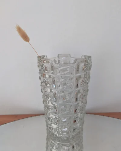 Vase Sklo Union verre moulé vintage Tchécoslovaquie