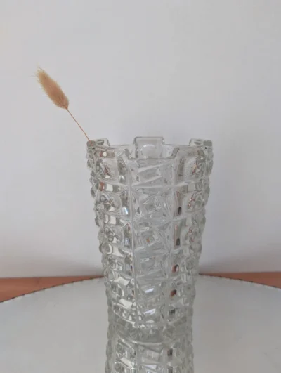 Vase Sklo Union verre moulé vintage Tchécoslovaquie