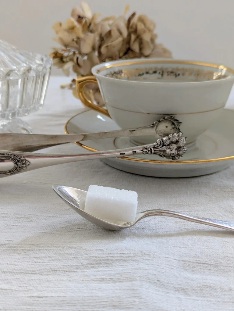 argenterie cuillère en argent et pince à sucre métal argenté ancienne