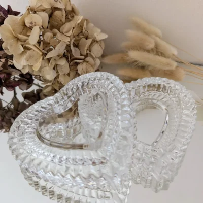 Boîte cœur en cristal d’Arques vintage