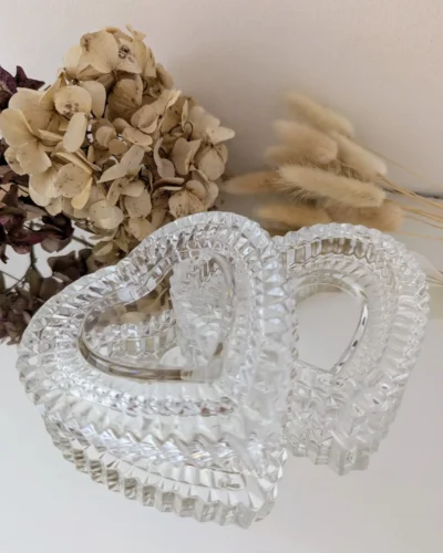 Boîte cœur en cristal d’Arques vintage