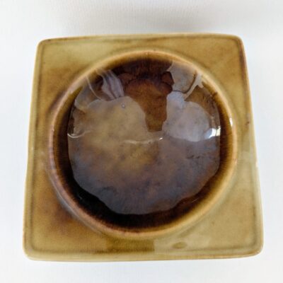 Vide-poche Virebent vintage en porcelaine brun