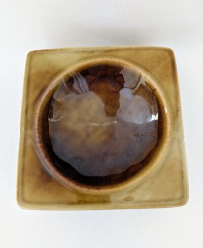 Vide-poche Virebent vintage en porcelaine brun