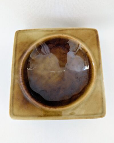 Vide-poche Virebent vintage en porcelaine brun