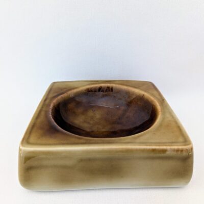 Vide-poche Virebent vintage en porcelaine brun