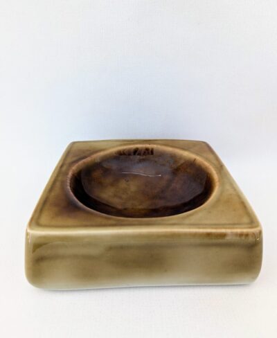 Vide-poche Virebent vintage en porcelaine brun