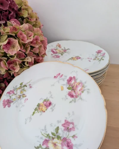 assiettes à dessert porcelaine fin vintage