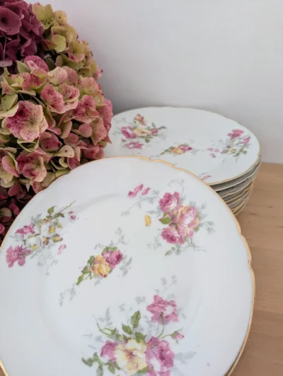 assiettes à dessert porcelaine fin vintage
