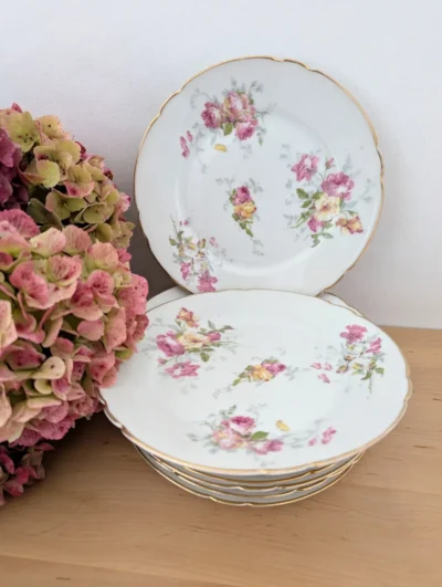 assiettes à dessert porcelaine fin vintage