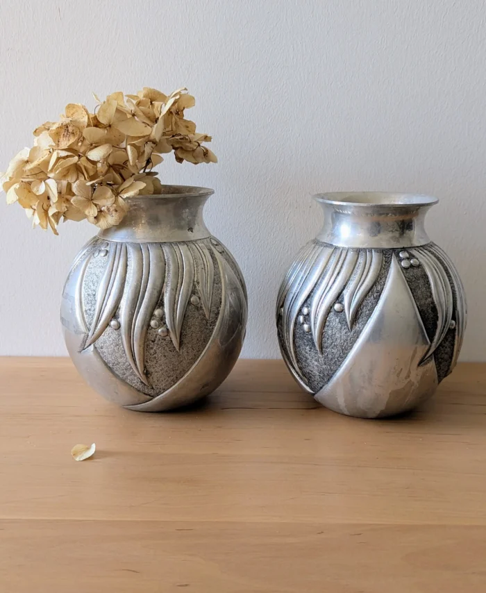 paire de vases aliométal IRMAN vintage