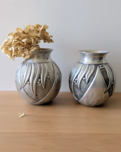 paire de vases aliométal IRMAN vintage