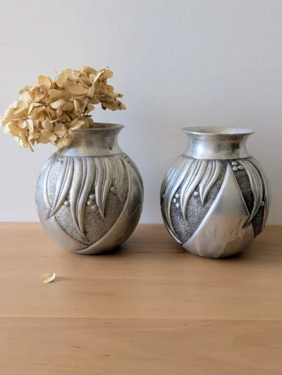 paire de vases aliométal IRMAN vintage