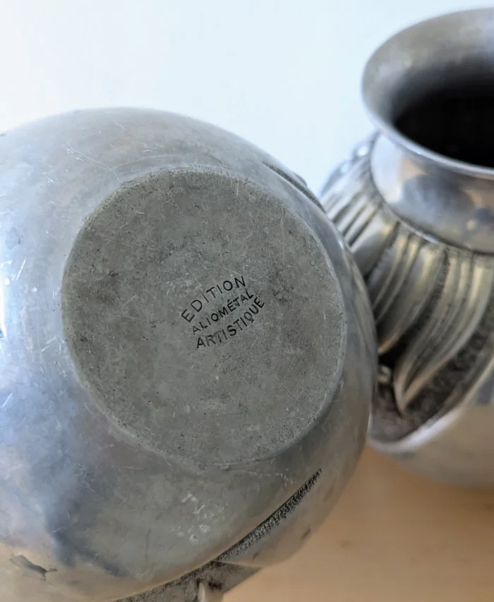 paire de vases aliométal IRMAN vintage