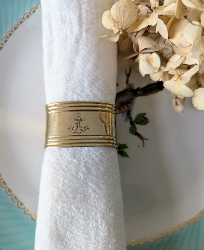 ronds de serviette en laiton vintage