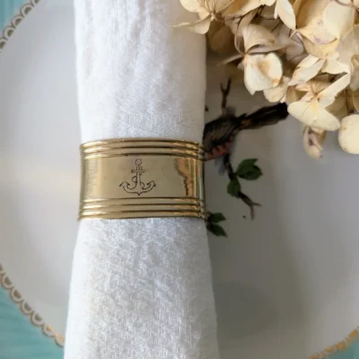 ronds de serviette en laiton vintage