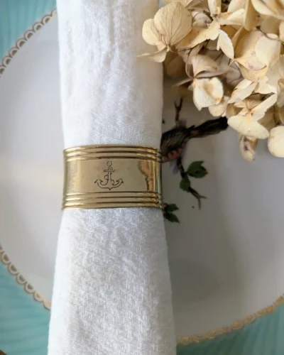ronds de serviette en laiton vintage