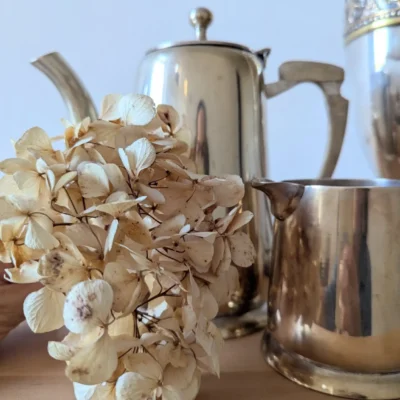 Service à café ancien métal argenté 3 pièces