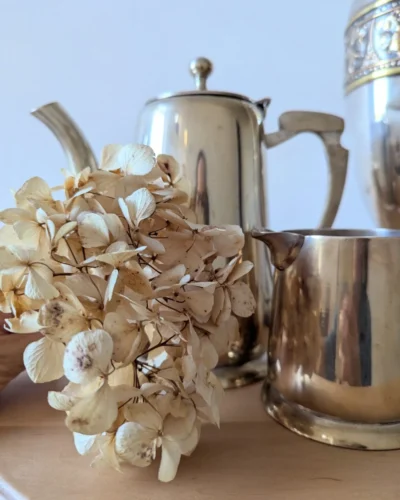 Service à café ancien métal argenté 3 pièces