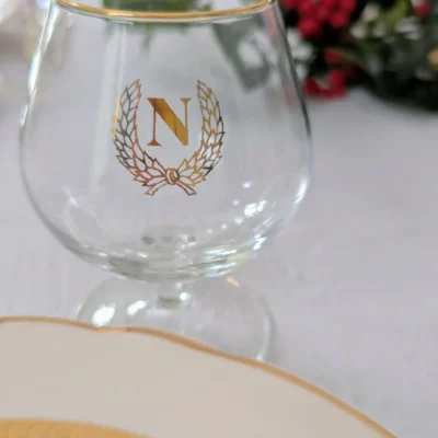 verre à cognac vintage monogramme N doré
