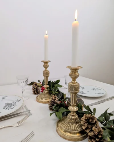 Bougeoirs décor table chaleureuse