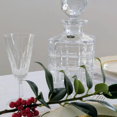 carafe à whisky vintage en cristal de bohème