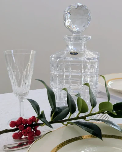 carafe à whisky vintage en cristal de bohème