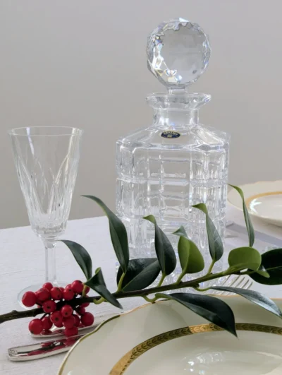 carafe à whisky vintage en cristal de bohème