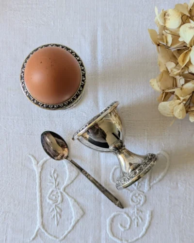 coquetiers en metal argente vintage villa brieg