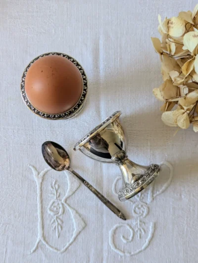 coquetiers en metal argente vintage villa brieg