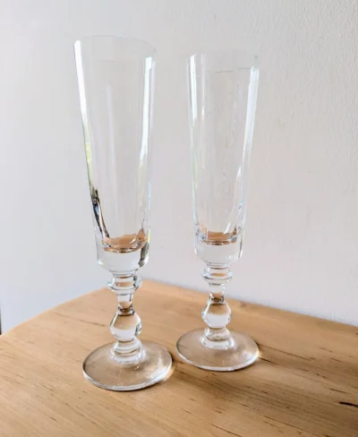 Flûtes en cristal ancien 20 cm
