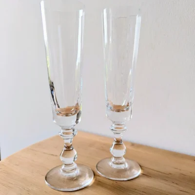 Flûtes en cristal ancien 20 cm