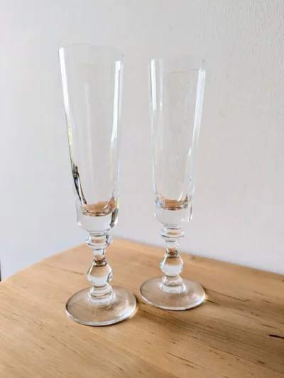 Flûtes en cristal ancien 20 cm